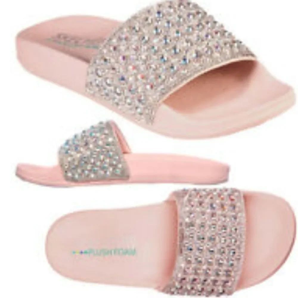 BRAND NEW HERSTYLE CHEERFUL RHINESTONES EMBELLISHMENTS SLIDES SANDAL